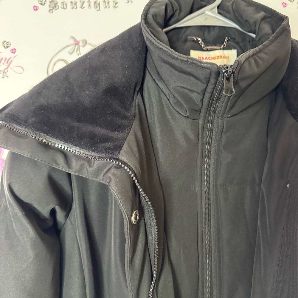 Isaac mizrahi coat puffer Black Jacket zip up collared puff style winter - Picture 10 of 12